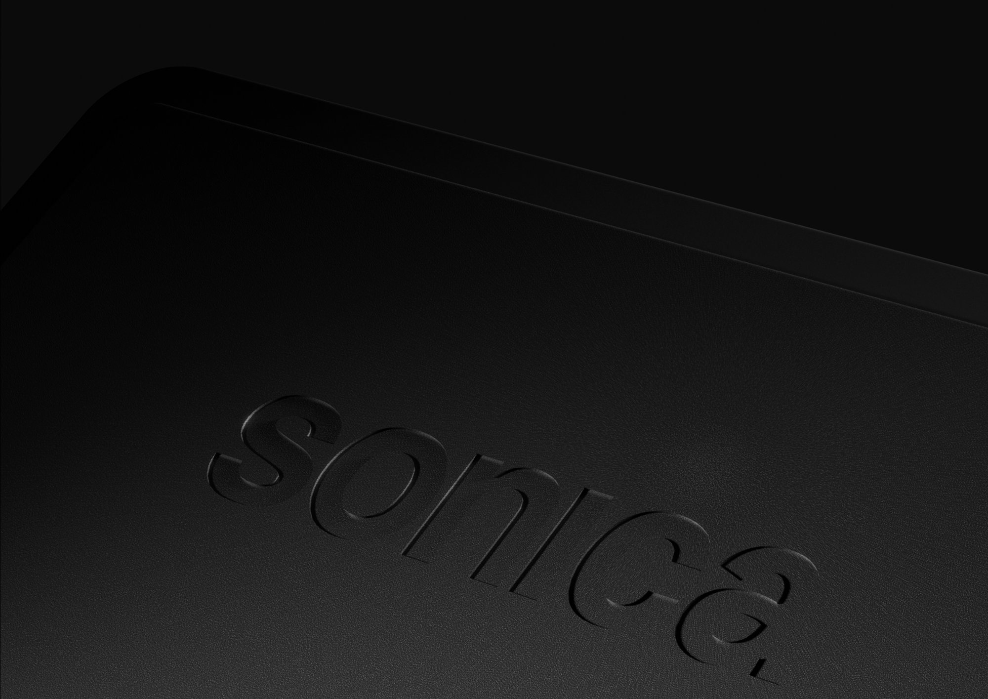 Sonica logo embossed detail